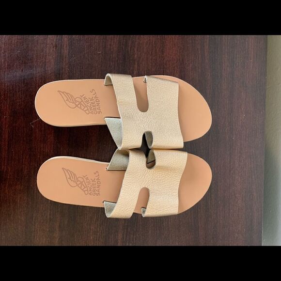 ⚡️Ancient Greek slide soft top leather grain leather sandals size 6 - Picture 5 of 7